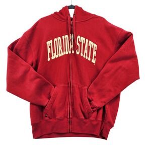 J‎ America Florida State Seminoles Full Zip Hoodie Mens Large Red FSU Sweatshirt